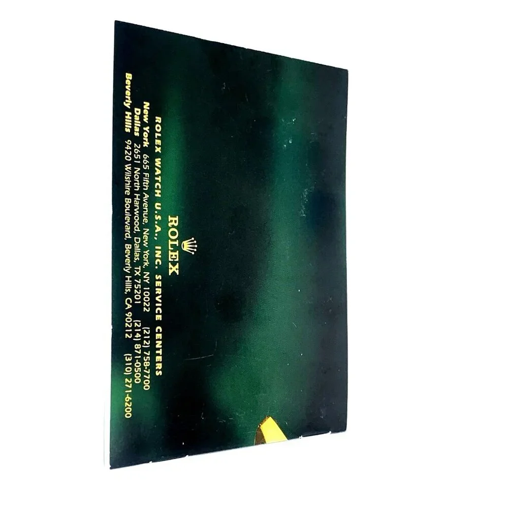 Authentic Green Factory Service Booklet Manual The Care of Your Rolex Watch